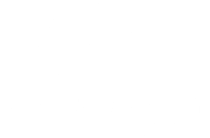 Simple white logo on blank background
