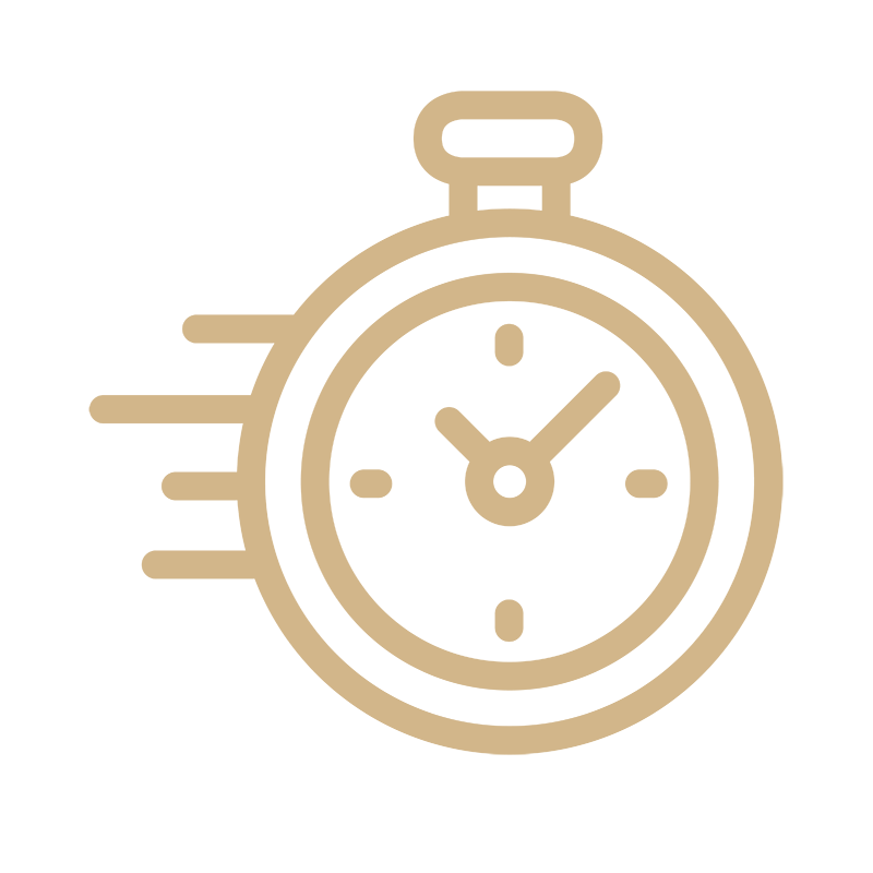 Stylized stopwatch with motion lines